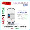 MCCB DC 2P 125A 600V Molded Case Circuit Breaker Panel Surya PLTS